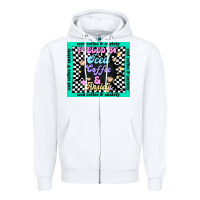 White fueled by ıced coffee and anxiety Zipper Hoodie - TumblerDesignByShophia