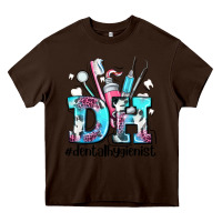 Chocolate Brown d h dental hygienist Heavy Core Tee - AdoDesignShop