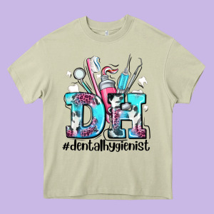 D H Dental Hygienist Heavy Core Tee Designed By Adodesignshop