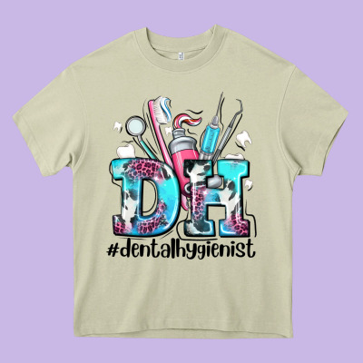 D H Dental Hygienist Heavy Core Tee Designed By Adodesignshop