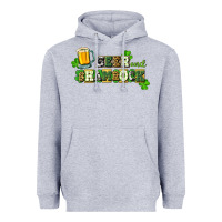 Heather Grey Beer and shamrock Heavyweight Hoodie - CowGirlArtShop
