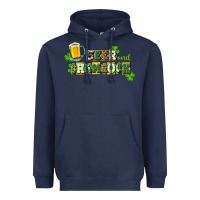Navy Beer and shamrock Heavyweight Hoodie - CowGirlArtShop