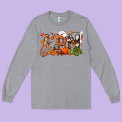 Fall Lpn Licensed Practical Nurse Long Sleeve Tee Designed By Lillyallendesigns