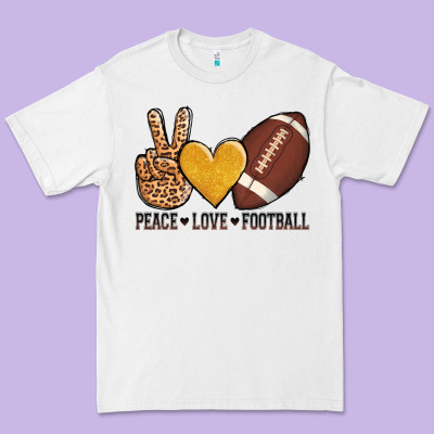 Peace Love Football Premium Tee Designed By Adodesignshop