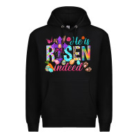 Black He is risen indeed Happy Easter Day Premium Hoodie - HowdyJamesFarm