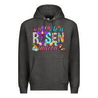 Charcoal Heather He is risen indeed Happy Easter Day Premium Hoodie - HowdyJamesFarm