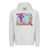 Dove Grey He is risen indeed Happy Easter Day Premium Hoodie - HowdyJamesFarm