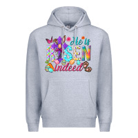 Heather Grey He is risen indeed Happy Easter Day Premium Hoodie - HowdyJamesFarm