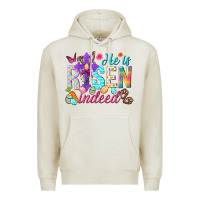 Oatmeal Heather He is risen indeed Happy Easter Day Premium Hoodie - HowdyJamesFarm