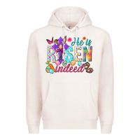 Pale Pink He is risen indeed Happy Easter Day Premium Hoodie - HowdyJamesFarm