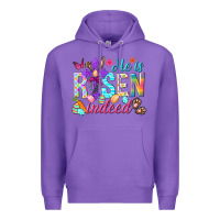 Purple He is risen indeed Happy Easter Day Premium Hoodie - HowdyJamesFarm