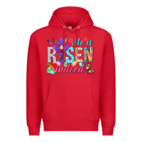 Red He is risen indeed Happy Easter Day Premium Hoodie - HowdyJamesFarm