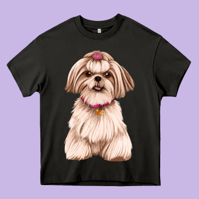 Shih Tzu Heavy Core Tee Designed By Artiststas
