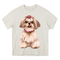 Cream shih tzu Heavy Core Tee - Artiststas