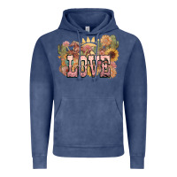 Vintage Denim love horse western floral Vintage Hoodie - NancyCooperArtShop