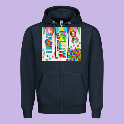 I Love Someone With Autism Zipper Hoodie Designed By Tumblerdesignbyshophia