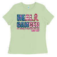 Heal Cancer With Cancer Ribbon Ladies Tee | Teevron