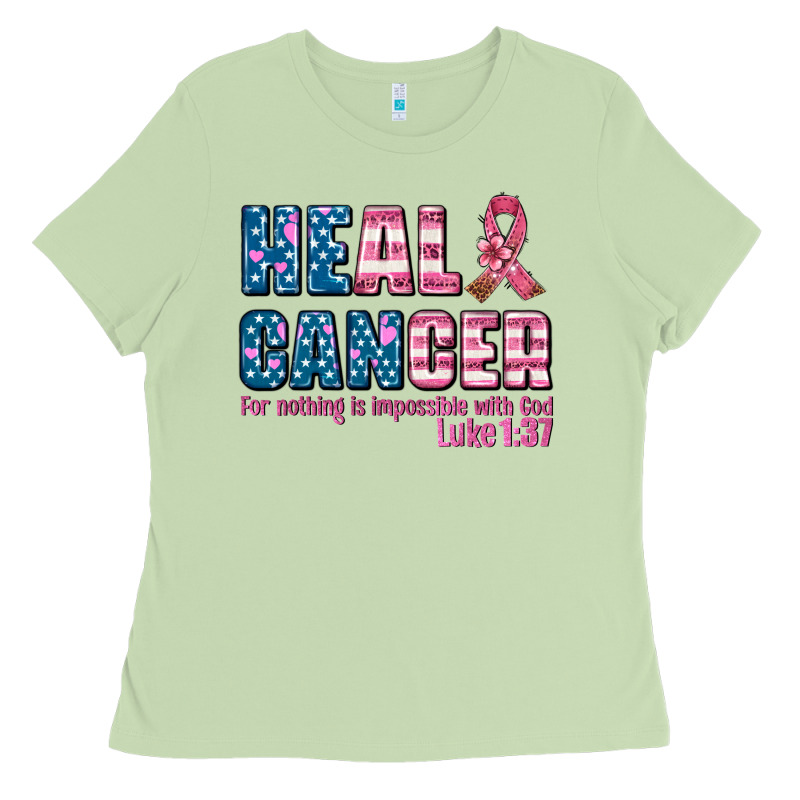 Heal Cancer With Cancer Ribbon Ladies Tee by AdoDesignShop | Teevron