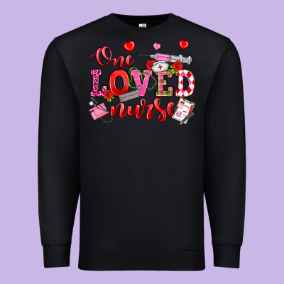 One Loved Nurse Valentine's Day Premium Sweatshirt Designed By Oliviacreatesart