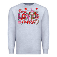 Heather Grey one loved nurse valentine's day Premium Sweatshirt - OliviaCreatesArt