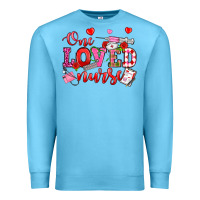 Ocean Blue one loved nurse valentine's day Premium Sweatshirt - OliviaCreatesArt
