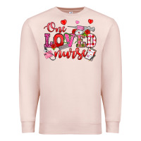 Pale Pink one loved nurse valentine's day Premium Sweatshirt - OliviaCreatesArt