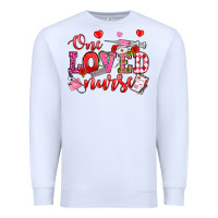 White one loved nurse valentine's day Premium Sweatshirt - OliviaCreatesArt