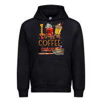 Black 100. Days Of Coffee  Chaos Urban Hoodie - CowhideDigitalArt