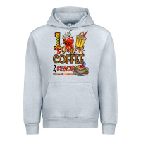 Heather Grey 100. Days Of Coffee  Chaos Urban Hoodie - CowhideDigitalArt