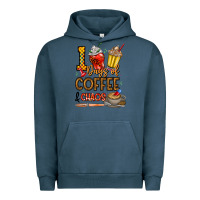 Pigment Midnight Navy 100. Days Of Coffee  Chaos Urban Hoodie - CowhideDigitalArt