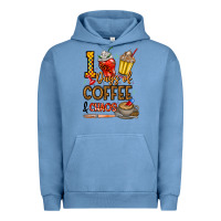 Pigment Pebble Blue 100. Days Of Coffee  Chaos Urban Hoodie - CowhideDigitalArt