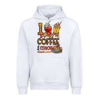 White 100. Days Of Coffee  Chaos Urban Hoodie - CowhideDigitalArt