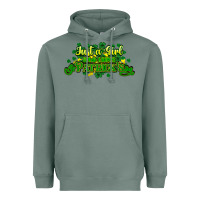 Sage Just a girl who loves St. Patrick's Day Heavyweight Hoodie - HowdyJamesFarm