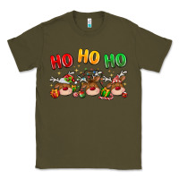 Army Green ho ho ho reindeer Classic Tee - MaliasSmallBusiness
