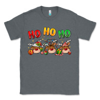 Charcoal Heather ho ho ho reindeer Classic Tee - MaliasSmallBusiness