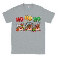 Heather Grey ho ho ho reindeer Classic Tee - MaliasSmallBusiness