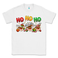 White ho ho ho reindeer Classic Tee - MaliasSmallBusiness