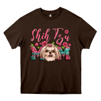 Chocolate Brown shih tzu mom Heavy Core Tee - Artiststas