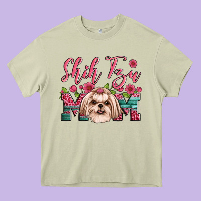 Shih Tzu Mom Heavy Core Tee Designed By Artiststas