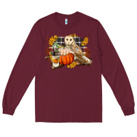 Burgundy Fall Barn Owl Long Sleeve Tee - LillyAllenDesigns