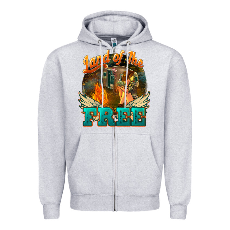 Land Of The Free 4th Of July Zipper Hoodie by HowdyJamesFarm | Teevron