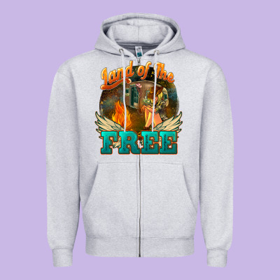 Land Of The Free 4th Of July Zipper Hoodie Designed By Howdyjamesfarm