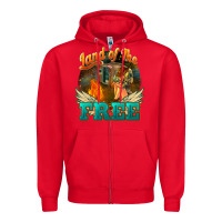 Red Land of the free 4th of july Zipper Hoodie - HowdyJamesFarm