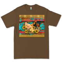 Cacao western coop animals farm chicken chick rooster sunflowers wooden sera Premium Tee - Artiststas