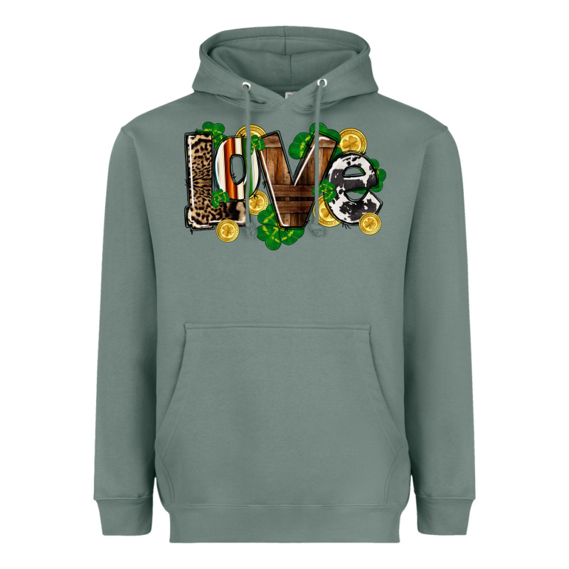 Western Love St. Patrick's Day Heavyweight Hoodie by CowGirlArtShop | Teevron