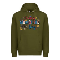 Army Green Happy memorial day 4th of july Premium Hoodie - CowGirlArtShop