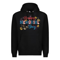 Black Happy memorial day 4th of july Premium Hoodie - CowGirlArtShop