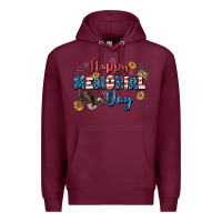 Burgundy Happy memorial day 4th of july Premium Hoodie - CowGirlArtShop