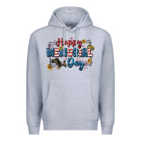 Heather Grey Happy memorial day 4th of july Premium Hoodie - CowGirlArtShop
