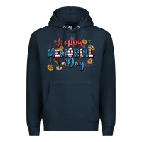 Navy Happy memorial day 4th of july Premium Hoodie - CowGirlArtShop
